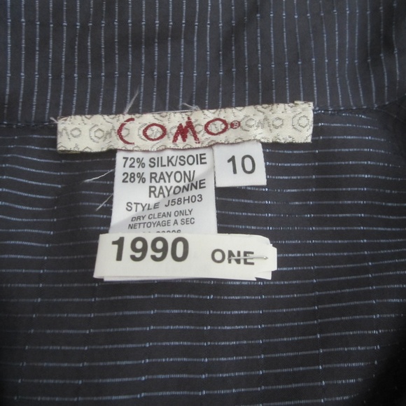 Gorgeous Gray COMO Silk Shirt - Size 10 - Picture 5 of 5